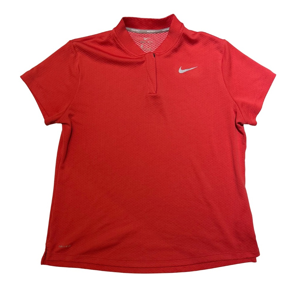 Title: ❤️ Nike Golf Dri-FIT Red Quarter-Zip Polo Shirt 👚 Women’s XL - Picture 1 of 2